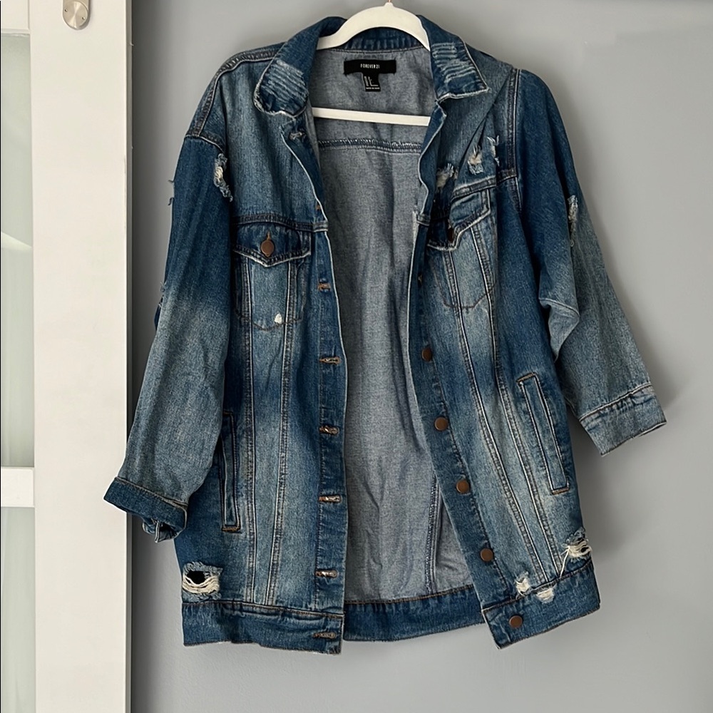 Denim Blue Distressed Jacket